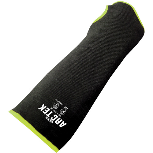 Cut-Resistant Sleeve with Thumb Hole, Polyethylene/Steel, 10", ASTM ANSI Level A5, Black/Yellow Air Extreme Inc.
