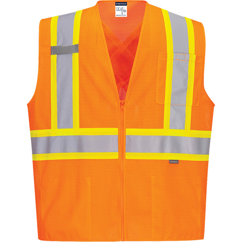 Veste de s&eacute;curit&eacute; &agrave; bandes contrastantes, Orange haute visibilit&eacute;, Petit, Polyester Air Extreme Inc.