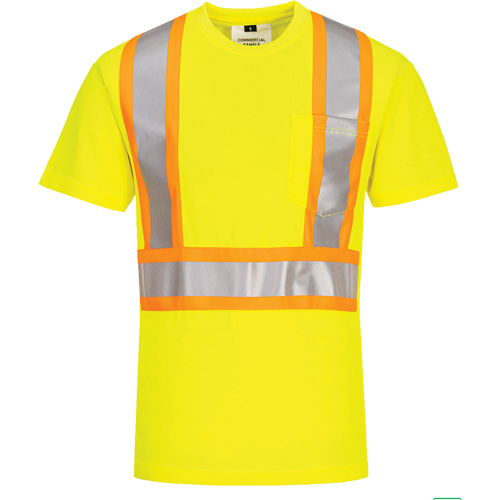 T-shirt de s&eacute;curit&eacute; &agrave; bandes contrastantes, Polyester, Petit, Jaune lime haute visibilit&eacute; Air Extreme Inc.