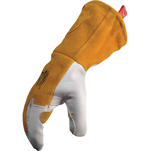 Gants de soudeur TIG/MIG de premi&egrave;re qualit&eacute; avec dos en cuir de vache refendue isol&eacute;es et ignifug&eacute;s Caiman, Cuir fleur de ch&egrave;vre, Taille Moyen Air Extreme Inc.