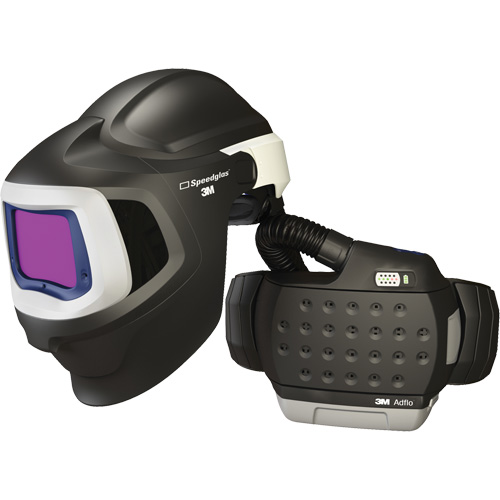 Syst&egrave;me de protection respiratoire &agrave; &eacute;puration d'air motoris&eacute; haute efficacit&eacute; Adflo avec masque de soudage 9100 MP Speedglas, Masque de soudage, Pile Lithium-ion Air Extreme Inc.