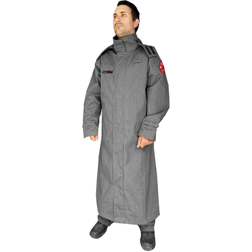 Manteau ignifuge de 52' avec capuchon fixe CoreMAX, 5T-Grand, Gris Air Extreme Inc.