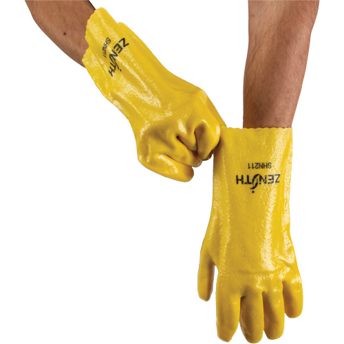 Rough-Finish Chemical-Resistant Gloves, Size 9, 12" L, PVC, Interlock Inner Lining, 47-mil Air Extreme Inc.