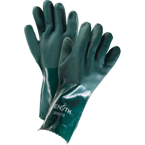 Double Dipped Green Gloves, 14" L, PVC, Cotton Jersey Inner Lining, 70-mil Air Extreme Inc.