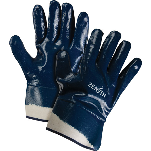 Gants &agrave; poignet de s&eacute;curit&eacute; de poids lourd, 10/T-Grand, R&ecirc;vetement Nitrile, Enveloppe en Coton Air Extreme Inc.