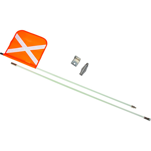 Tige de s&eacute;curit&eacute; robuste, Fixation Filet&eacute;, Hauteur 8', Orange avec X r&eacute;fl&eacute;chissant Air Extreme Inc.