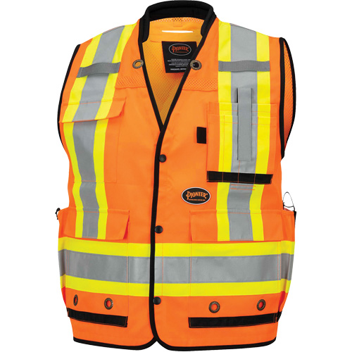 6680 Veste d'arpenteur antimicrobienne haute visibilit&eacute; avec dos en maille, Orange haute visibilit&eacute;, Petit, Polyester Air Extreme Inc.