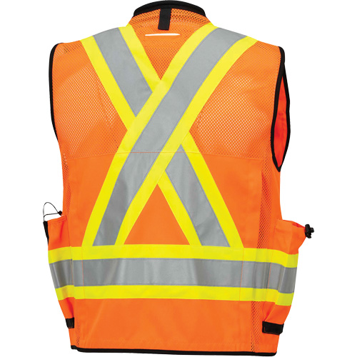 6680 Veste d'arpenteur antimicrobienne haute visibilit&eacute; avec dos en maille, Orange haute visibilit&eacute;, Petit, Polyester Air Extreme Inc.