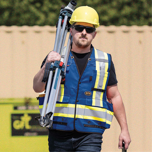 6681 High-Visibility Antimicrobial Mesh-Back Surveyor Vest, Royal Blue, Small, Polyester Air Extreme Inc.