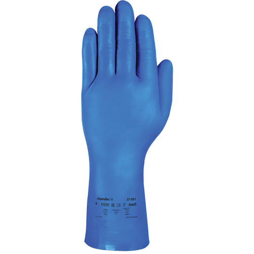 Gants r&eacute;sistants aux produits chimiques bleus pour usage moyen AlphaTec 37-501, Taille 7, 13" lo, Nitrile, 16,5-mil Air Extreme Inc.