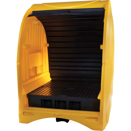 4-Drum Hard Cover Spill Pallet, 68.11" L x 61.61" W x 83.07" H, 1433 lbs. Load Capacity Air Extreme Inc.