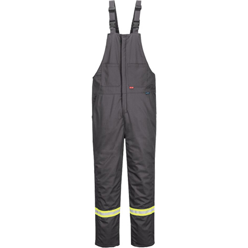 Bizflame&reg; 88/12 Insulated Bib Pants, Cotton/Nylon, Small, Grey Air Extreme Inc.