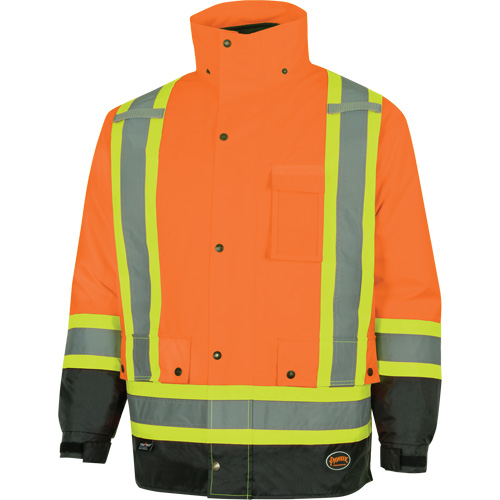 5056 Pioneer&reg; Yukon 7-in-1 Waterproof Winter Safety Parka, Polyester, Black/High Visibility Orange, X-Small Air Extreme Inc.