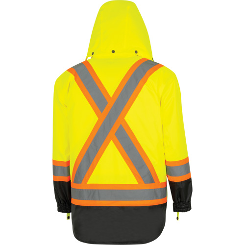 5057 Pioneer&reg; Yukon 7-in-1 Waterproof Winter Safety Parka, Polyester, Black/High Visibility Lime-Yellow, X-Small Air Extreme Inc.