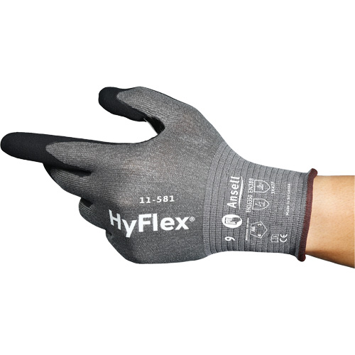 HyFlex&reg; 11-581 Ultra-Lightweight Industrial Gloves, Size 6, 21 Gauge, Nitrile Coated, Nylon/HPPE/Tungsten/Spandex Shell, ASTM ANSI Level A6 Air Extreme Inc.