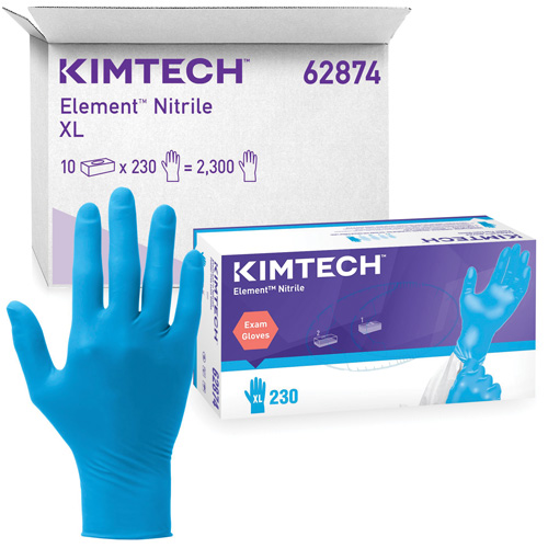 Gants d'examen Kimtech Element, T-petit, Nitrile, 3,2 mils, Sans poudre, Bleu, Classe 2 Air Extreme Inc.