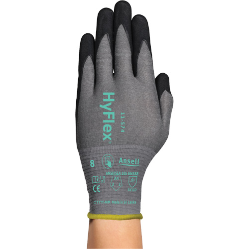 HyFlex&reg; 11-574 Cut-Resistant Gloves, Size 5/2X-Small, 21 Gauge, Foam Nitrile Coated, Intercept Shell, ASTM ANSI Level A4/EN 388 Level D Air Extreme Inc.
