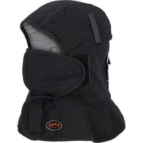 Pioneer 765A Flame-Resistant Quilted Hard Hat Liner with Long Neck & Detachable Mouthpiece, Black/Grey, Cotton/FR-Tech&reg;/Modacrylic/Nylon Air Extreme Inc.