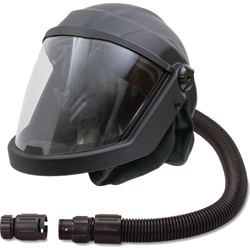 Masque respiratoire &agrave; adduction d'air et casque avec adaptateur de d&eacute;bit DEFENDER, Universel, Pi&egrave;ce faciale Air Extreme Inc.