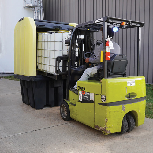 Yellow Roll Top Hardcover Spill Pallet, 65" L x 65" W x 101" H, 5000 lbs. Load Capacity Air Extreme Inc.