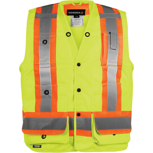 Veste haute visibilit&eacute; pour arpenteur, Orange haute visibilit&eacute;, Petit, Polyester Air Extreme Inc.