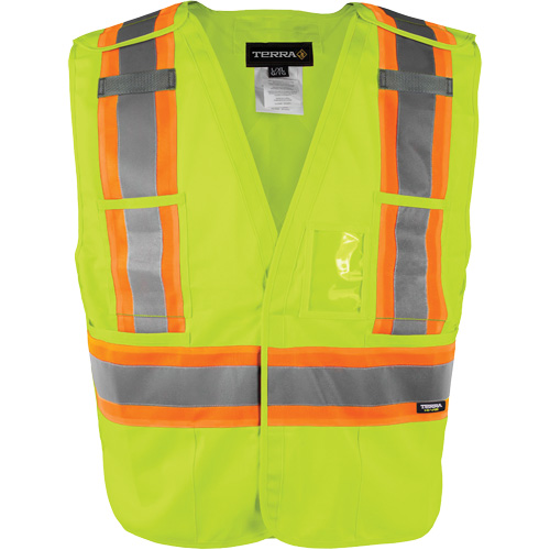 Gilet haute visibilit&eacute; &agrave; d&eacute;tachement rapide en 5 points, Orange haute visibilit&eacute;, 2T-Grand/3T-Grand, Polyester Air Extreme Inc.