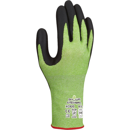 S-TEX Alpha XC820 Cut-Resistant Gloves, Size 2X-Large/10, 18 Gauge, Microfoam Nitrile Coated, Tungsten Shell, ASTM ANSI Level A6/EN 388 Level F Air Extreme Inc.