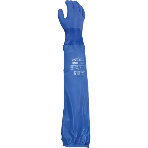 Gants r&eacute;sistants aux produits chimiques 690, Taille Grand/9, 26" lo, Coton/PVC Air Extreme Inc.