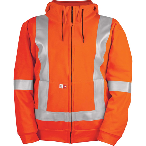 High-Visibility Wind Resistant Zip-Front Sweatshirt with DetachableHood, Men's, X-Large, High Visibility Orange, 27.7 cal/cm² Air Extreme Inc.