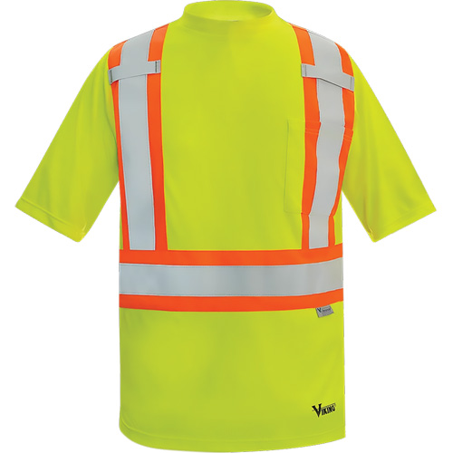 Viking&reg; Safety Bamboo Lined T-shirt, Polyester, Large, High Visibility Lime-Yellow Air Extreme Inc.