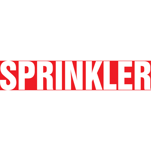 "Sprinkler" Pipe Marker, Self-Adhesive, 1-1/2" H x 8" W, White on Red Air Extreme Inc.
