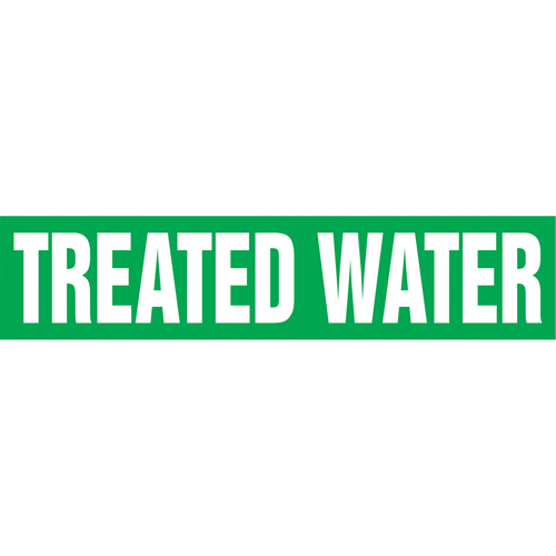 Marqueurs de tuyau "Treated Water", Autocollant, 2-1/2" h x 12" la, Blanc/vert Air Extreme Inc.