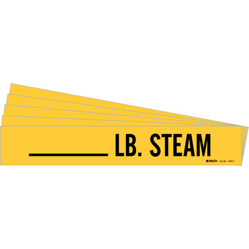 "LB. Steam" Pipe Markers, Self-Adhesive, 2-1/4" H x 2-3/4" W, Black on Yellow Air Extreme Inc.