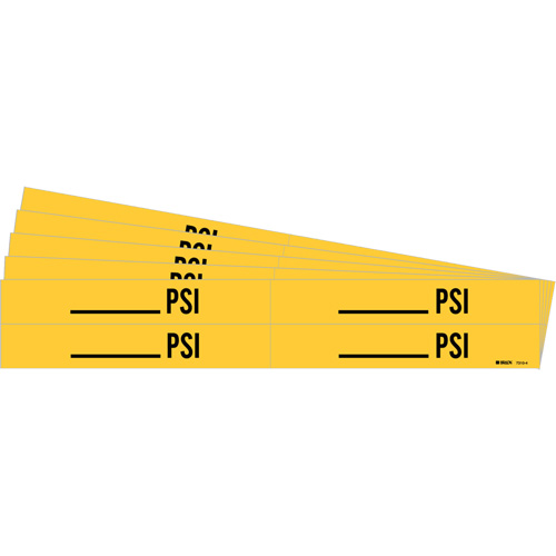 "Blank PSI" Pipe Markers, Self-Adhesive, 1-1/8" H x 7" W, Black on Yellow Air Extreme Inc.