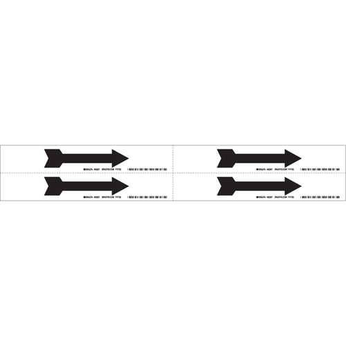Arrow Pipe Marker, Self-Adhesive, 1-1/8" H x 7" W, Black on White Air Extreme Inc.