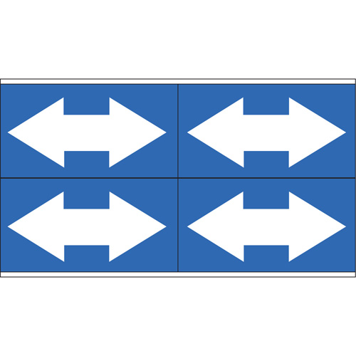 Marqueurs de tuyau avec fl&egrave;ches bidirectionnelles, Autocollant, 1-1/8" h x 7" la, Blanc/bleu Air Extreme Inc.