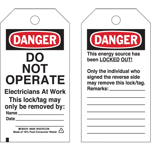&eacute;tiquettes de verrouillage, Plastique, 3" la x 5-3/4" h, Anglais Air Extreme Inc.