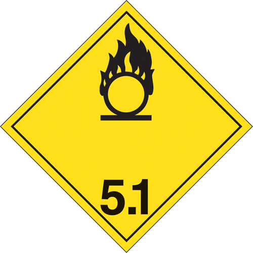 Oxidizer TDG Placard, Adhesive Vinyl Air Extreme Inc.