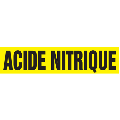 "Acide Nitrique" Pipe Markers, Self-Adhesive, 2-1/2" H x 12" W, Black on Yellow Air Extreme Inc.