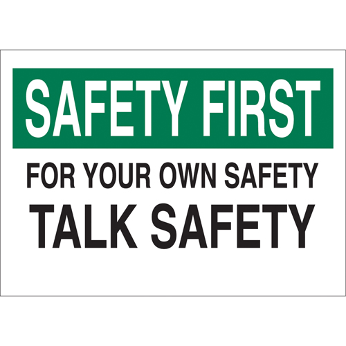 Enseigne  Talk Safety , 10" x 14", Aluminium, Anglais Air Extreme Inc.