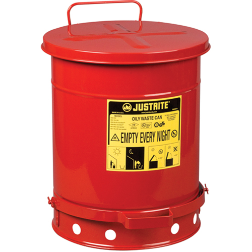 Oily Waste Cans, FM Approved/UL Listed, 10 US gal., Red Air Extreme Inc.