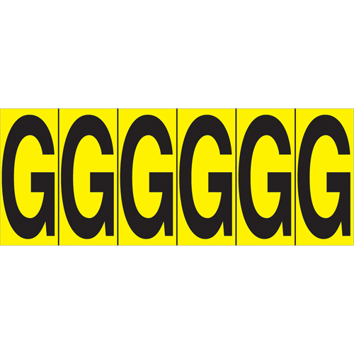 Individual Adhesive Letter Markers, G, 2-15/16" H, Black on Yellow Air Extreme Inc.