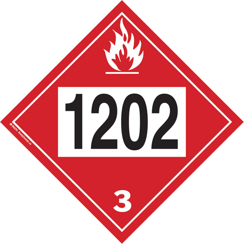1202 Fuel Oil Flammable Liquid TDG Placard, Plastic Air Extreme Inc.