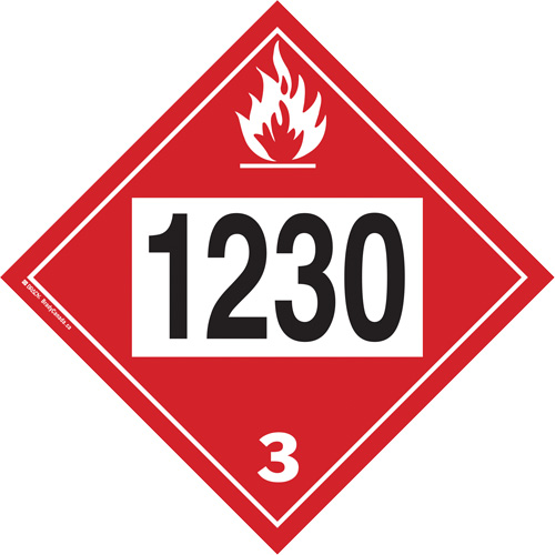 1230 Methanol TDG Placard, Plastic Air Extreme Inc.