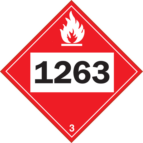 1263 Paint Flammable Liquid TDG Placard, Plastic Air Extreme Inc.