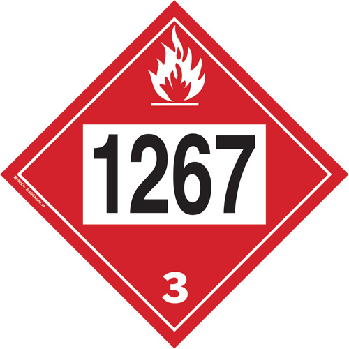 1267 Petroleum Crude Oil Flammable Liquid TDG Placard, Adhesive Vinyl Air Extreme Inc.