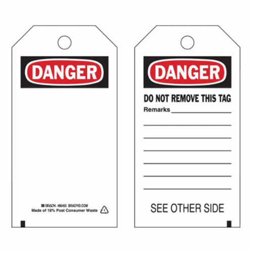 Self-Laminating Safety Tags, Polyester, 3" W x 5-3/4" H, English Air Extreme Inc.