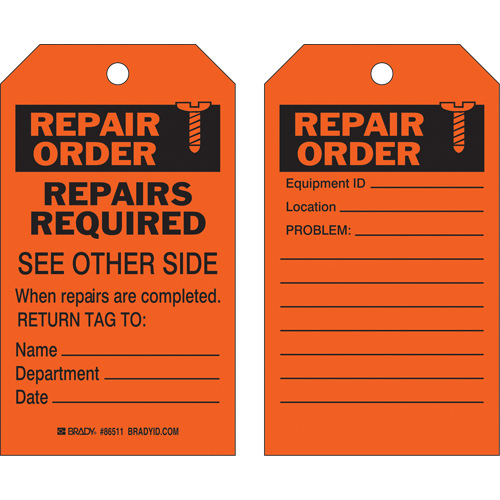 &eacute;tiquette pour les r&eacute;parations de s&eacute;curit&eacute;, Polyester, 4" la x 7" h, Anglais Air Extreme Inc.