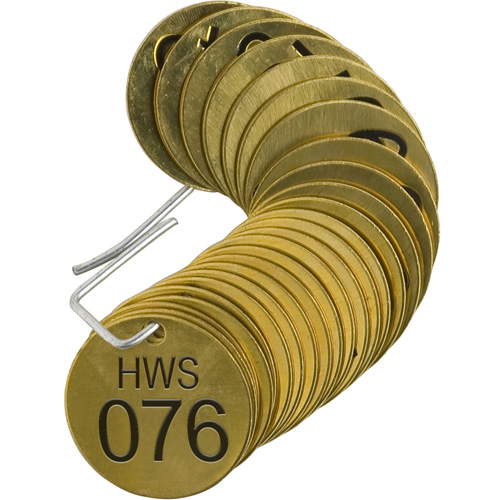 &eacute;tiquettes num&eacute;rot&eacute;es pour vannes HWS, # 076-100, Laiton, 1,5" dia. Air Extreme Inc.