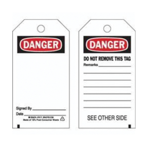 Accident Prevention Tags, Polyester, 3" W x 5-3/4" H, English Air Extreme Inc.